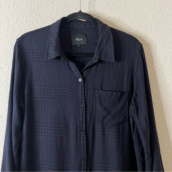 Rails Bianca Charcoal Shadow Plaid Flannel Shirt Dress Tunic Size Medium - Picture 4 of 9